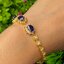 สร้อยข้อมือ พลอยแท้ ไพลิน Blue Sapphire Bracelet 14 กะรัต 5 เม็ด พลอยแท้ อัญมณีมงคลประจําวันเกิด เครื่องประดับพลอย