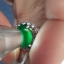 หยก พม่า แท้ Jade แหวนหยก หยกดำ ส่องเขียว (Black jadeite) 1.59 กะรัต (Cts.) Size 60 ดิบ ไม่ผ่านการปรับปรุง (Type A) พม่า (Myanmar)