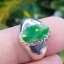 หยก พม่า แท้ Jade แหวนหยก 翡翠戒指 (Jadeite ring) 0.74 กะรัต (Cts.) (Size) 29 ดิบ ไม่ผ่านการปรับปรุง (Type A) พม่า (Myanmar)