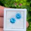 พลอย บลู โทแพซ Blue Topaz 2 เม็ด 3.05 กะรัต พลอยแท้ อัญมณีมงคลประจําวันเกิด เครื่องประดับพลอย