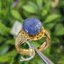 แหวน พลอยแท้ ไพลินพม่า ดิบ (Size) 58 Blue Sapphire Silver Ring ตัวเรือนเงินชุบทอง