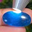 พลอย บลู อะพาไทต์ Blue Apatite 19.45(Cts.) ดิบ Unheated. พลอยแท้ อัญมณีมงคลประจําวันเกิด เครื่องประดับพลอย
