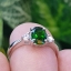 แหวน พลอย กรีนโครม ไดออฟไซด์ Green Chrome Diopside Silver Ring (Size) 50 ตัวเรือนเงิน ชุบทองคำขาว/โรเดียม ประดับด้วยเพทาย เพชร CZ คัดคุณภาพ
