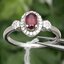 แหวน พลอยแท้ ทับทิม Ruby Ring (Size) 57 ตัวเรือนเงิน ชุบทองคำขาว ประดับด้วย เพชร CZ เผาใหม่