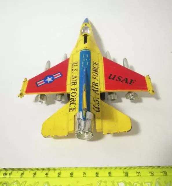 มีหลายภาพ,ของเล่นเก่า Diecast เครื่องบิน งานเหล็กผสมชิ้ส่วนพลาสติก F16 ขนาดประมาณ 16 ซม. **ไม่มีกระจกหน้า มือ2