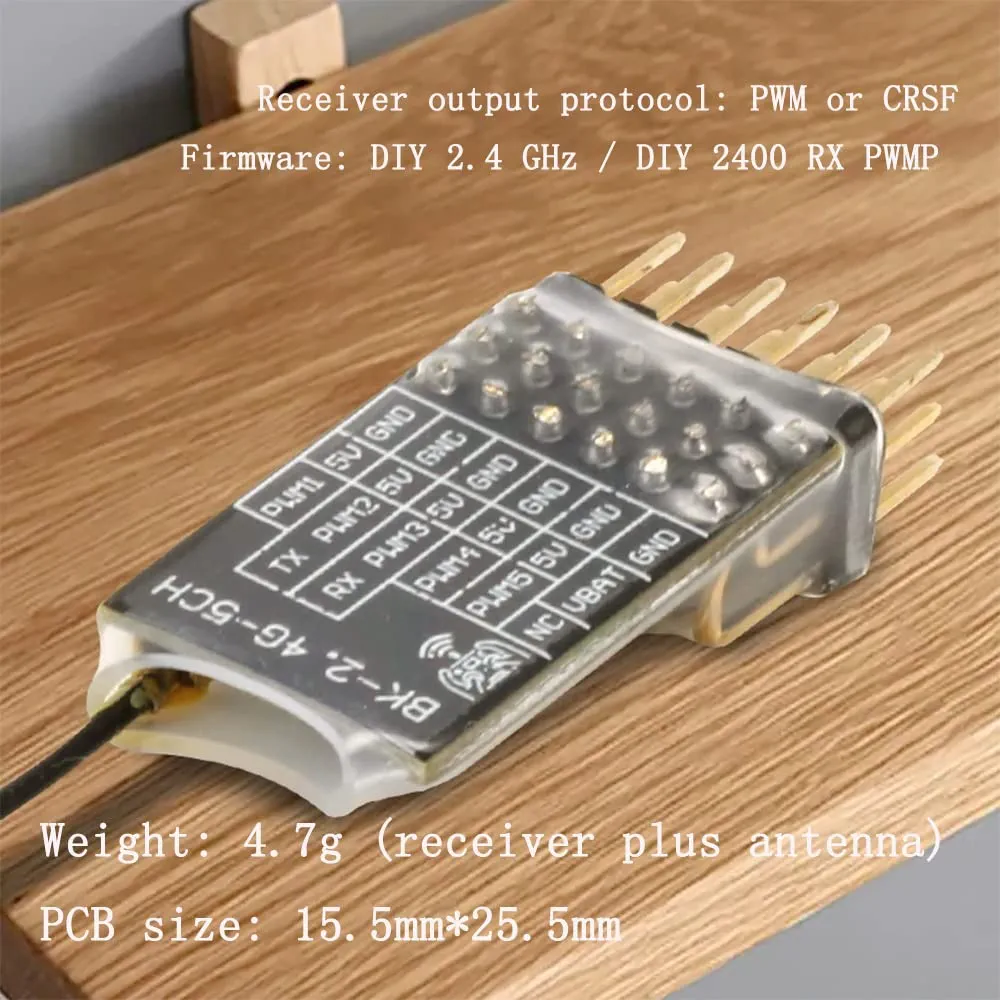 รีซีฟ ELRS แบบ PWM ต่อเซอร์โว สปีด ได้เลย ระบบ ExpressLRS 2.4GHz Mini Receiver PWM Output มีช่องวัดแบตลำแสดงบนรีโมท