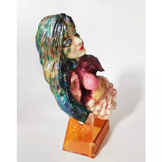 มีหลายภาพ,MGC Handmade model 1:4 โมเดลผีกระสือคาเมเลี่ยน หัวใจเรืองแสง Chameleon Krasue รุ่นใหญ่พิเศษ ตัวใหญ่ น้ำหนักเบา