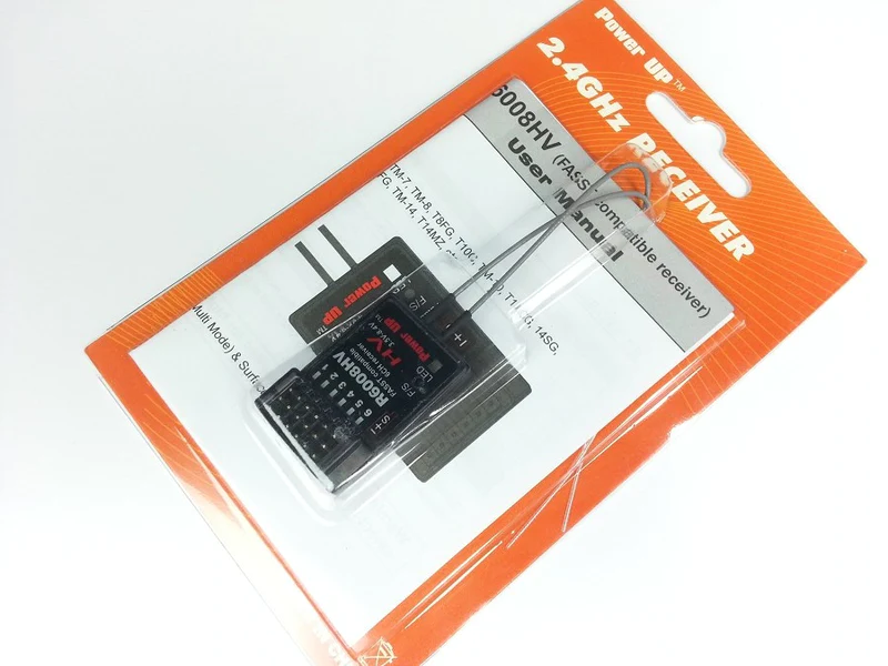 รีซีฟ Cooltec R6008HV ระบบ Futaba FASST 2.4GHz ใช้กับ 6ex 7c 8fg 10cg 12fg 14sg 16sz 18sz 3PK 4PK