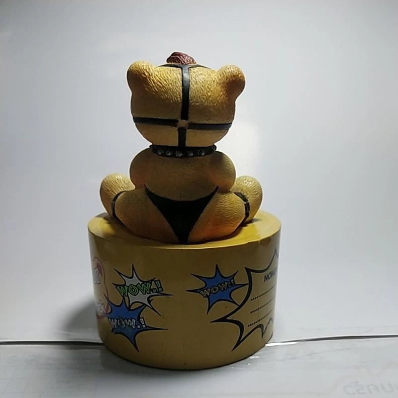 มือ2 มีหลายภาพ กระปุกออมสินหมีถูกพันธนาการ ของเก่าสะสม