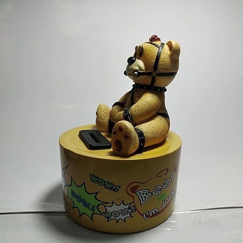 มือ2 มีหลายภาพ กระปุกออมสินหมีถูกพันธนาการ ของเก่าสะสม